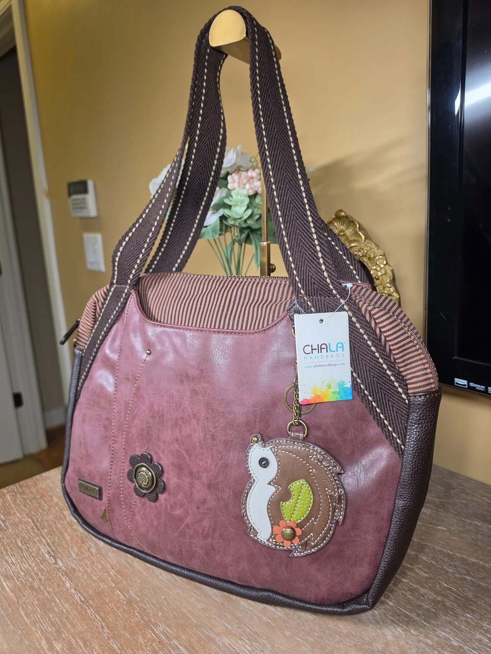CHALA Vegan Hedgehog Bowling Zip Tote NWT!